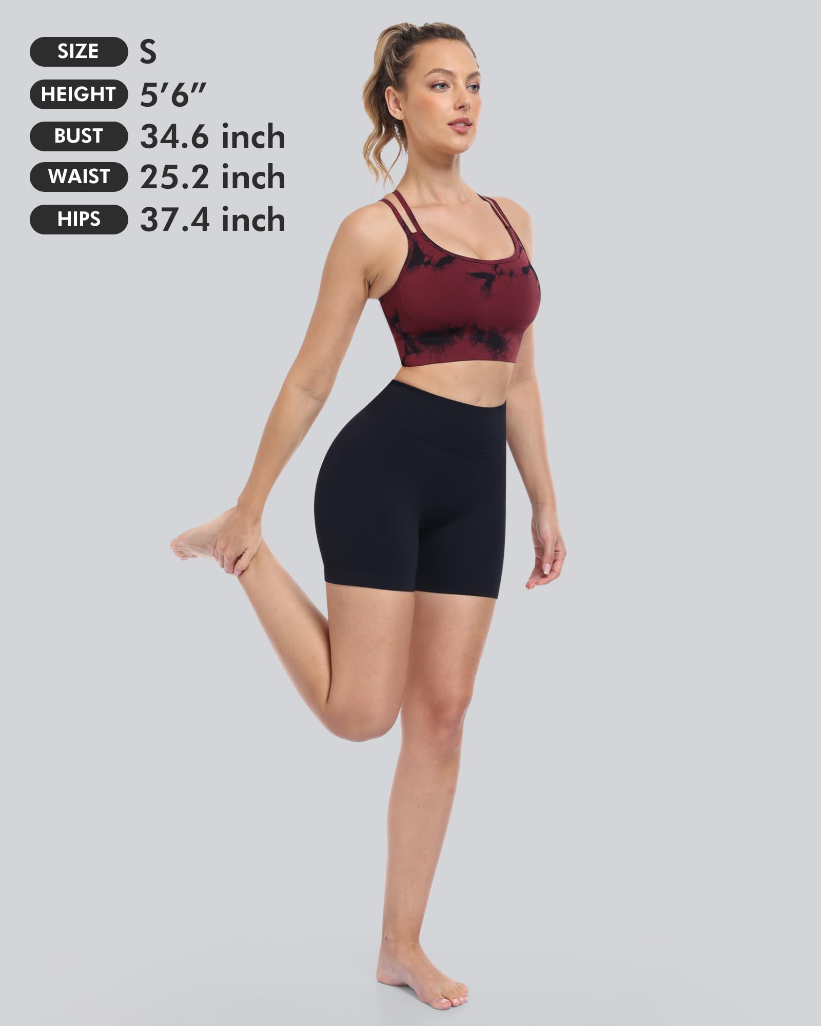 CHRLEISURE Sports Bras for Women, 4 Packs Padded High Support Workout Yoga Seamless Criss-Cross Racerback Bras