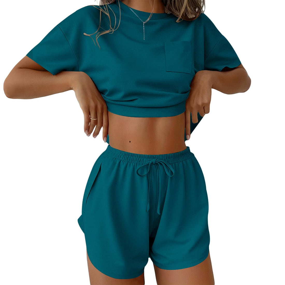 Ekouaer Womens Pajama Sets Sexy Lounge Sets Side Split Short Pj Sets