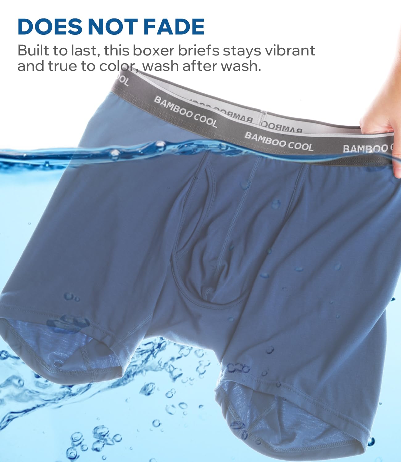 BAMBOO COOL Ultra Soft Mens Underwear Boxer Briefs 6-Pack | Bamboo Fabric‌,No Ride Up,More Breathable Than Cotton