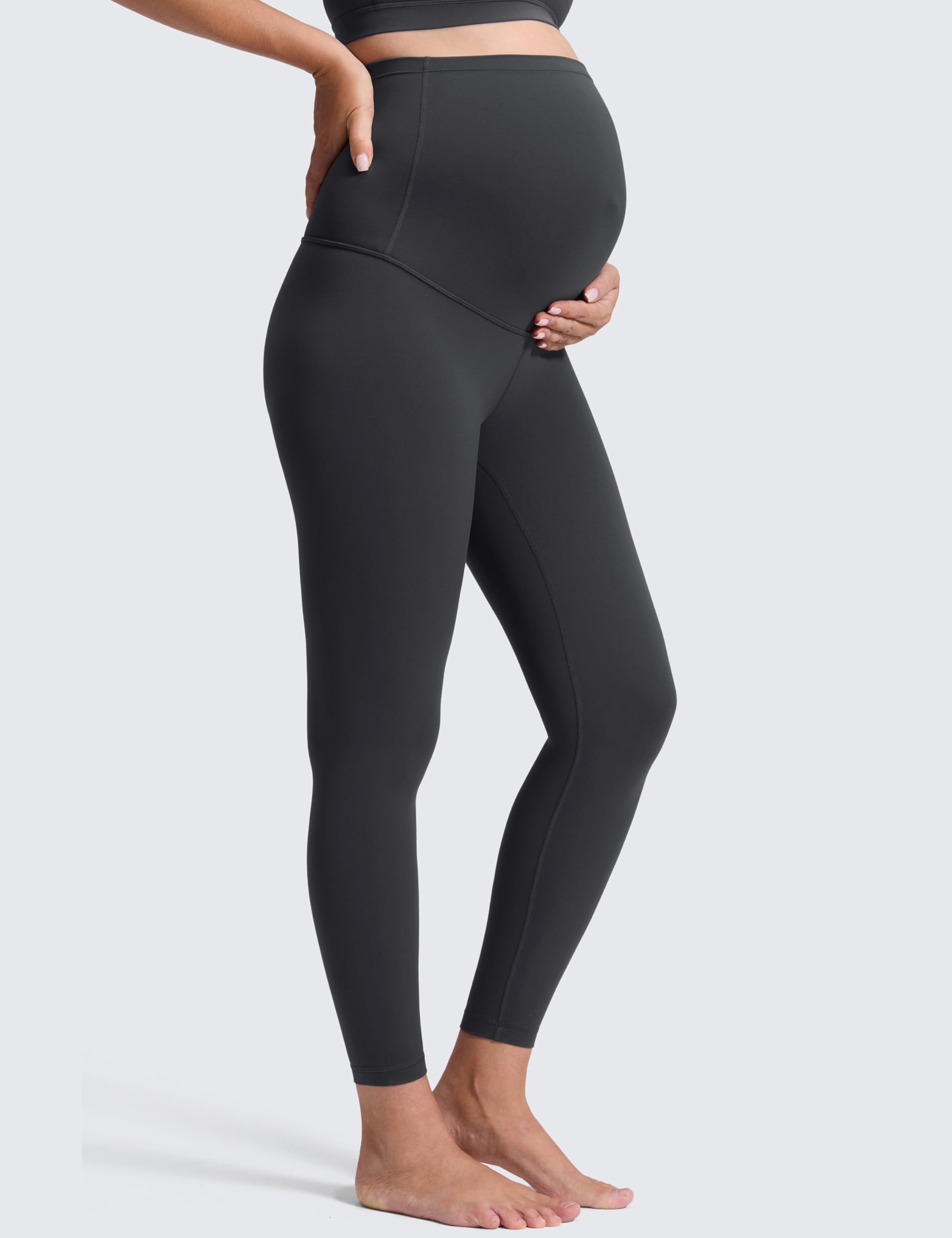 CRZ YOGA Maternity Leggings 25" | Butterluxe, Extremely Soft, Gentle Compression, Yoga, Super High Rise, U-shaped Belly, Pregnancy and Postpartum