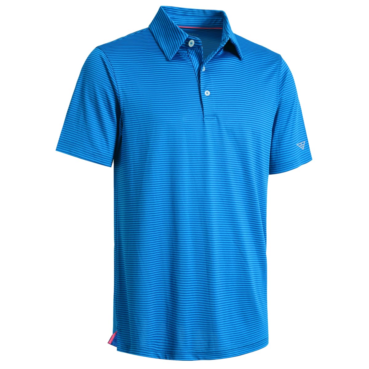 Men's Golf Polo Shirts Short Sleeve Striped Performance Moisture Wicking Dry Fit Golf Shirts for Men