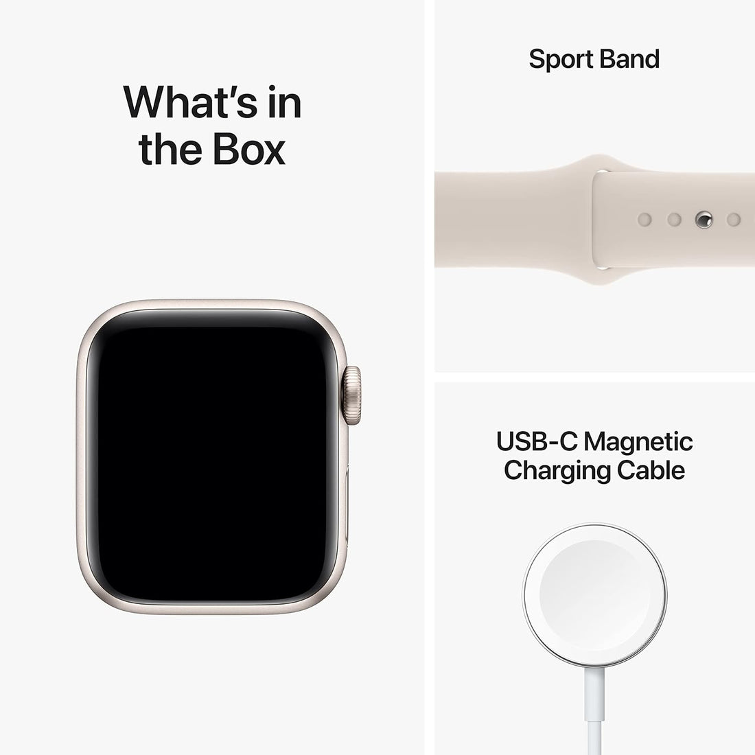 Apple Watch SE 2nd Gen (GPS, 40mm) - Starlight Case with Starlight Sport Band S/M (Renewed)