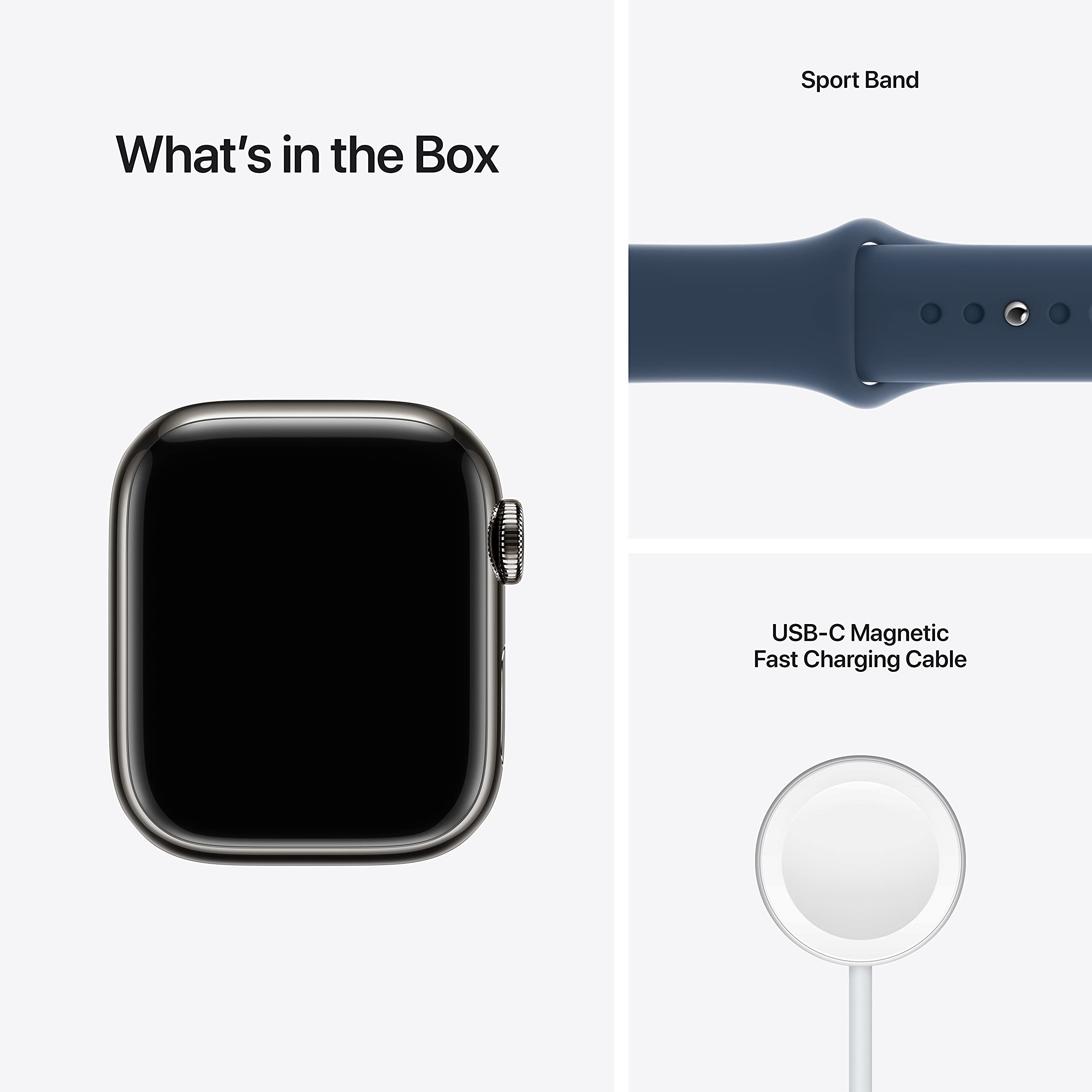 Apple Watch Series 7 (GPS, 41mm) Starlight Aluminum Case with Starlight Sport Band, Regular (Renewed)