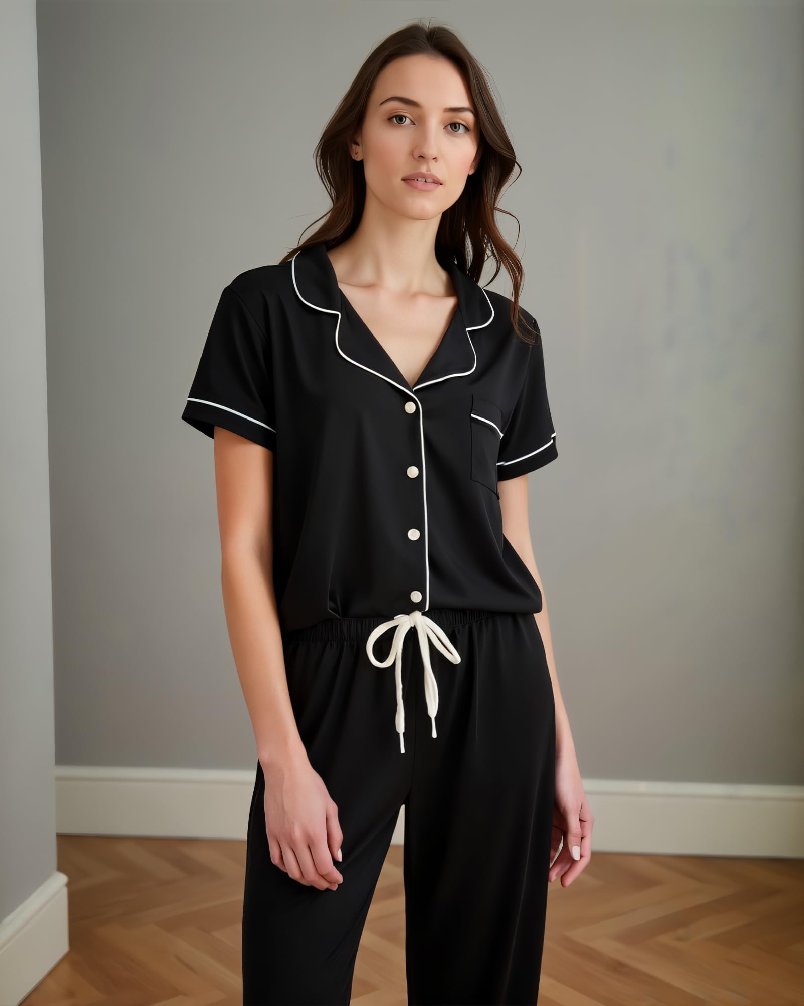 BORN Pajamas for Women Set Button Down