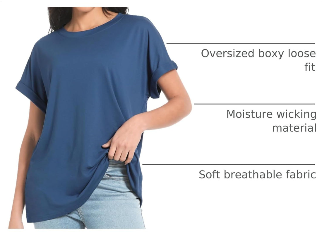 Siimcuzy 2/3/4 Pack Oversized Tshirts for Women Short Sleeves Workout Tops | Loose Fit, Crew Neck, Baggy, Summer, Casual, Gym, Plus Size, Plain, Tops, Fashion, Clothes, 2026