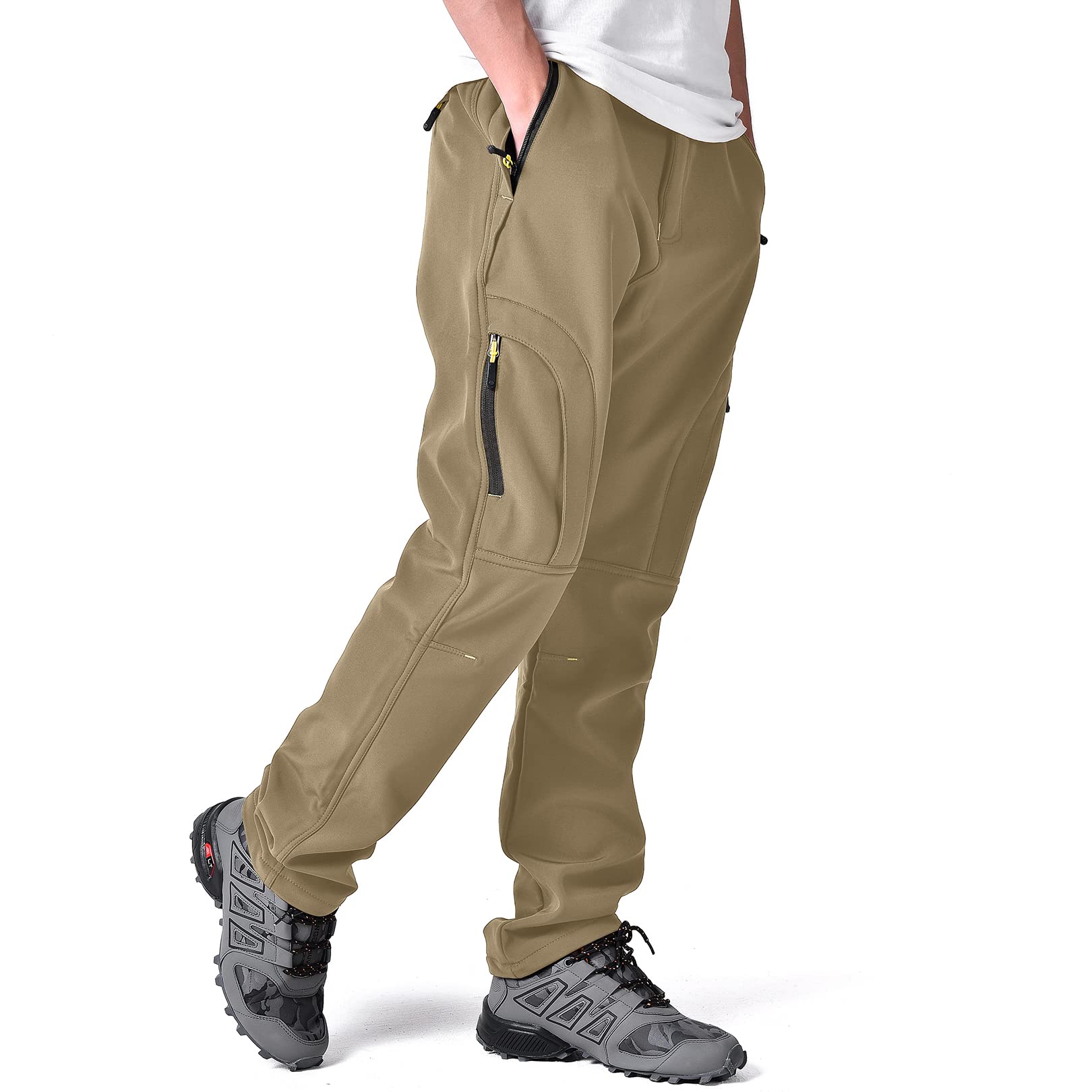 Toomett Men's hiking Snow Pants Skiing Winter Insulated Fleece lined Outdoor Water Repellent camping,walking,fishing
