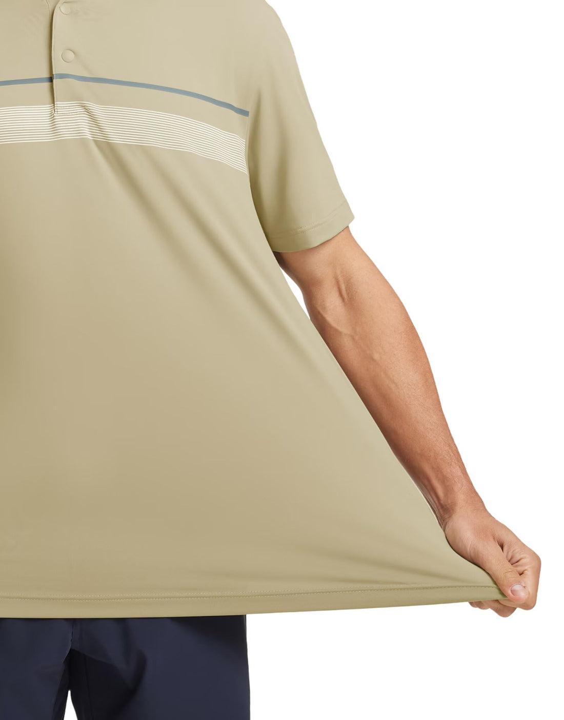 M MAELREG Mens Golf Shirts Short Sleeve Chest Print Stripe Moisture Wicking Dry Fit Casual Collared Mens Polo Shirts