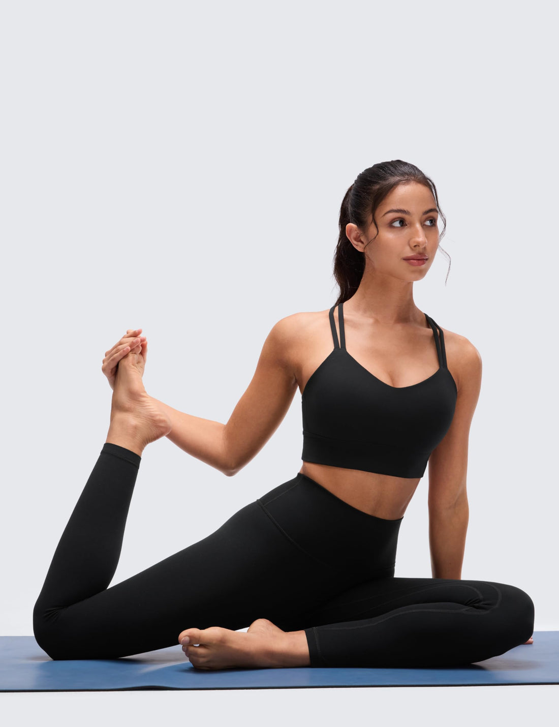 CRZ YOGA Softness Mold Butterluxe Sports Bras | Molded Cup, Light Support, Yoga, Extremely Soft, Longline, Strappy Back, Scoop Neck, for Women