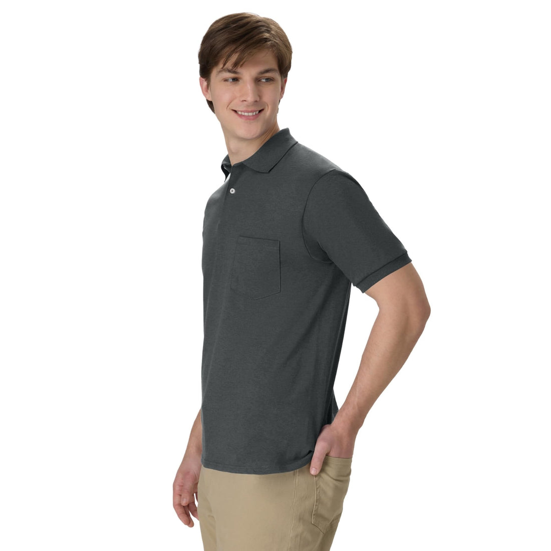 Hanes Men's Short Sleeve Jersey Pocket Polo (Pack of 2)