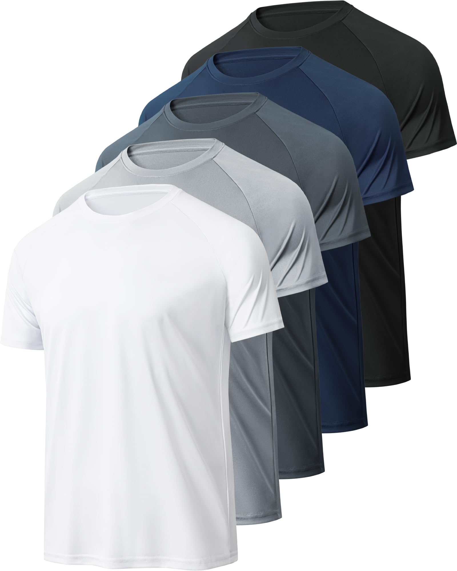 BALENNZ Workout Shirts for Men Short Sleeve Mens Athletic T-Shirts | Moisture Wicking Quick Dry Tee, Crew Neck Multi-Pack Running Gym Fitness Casual Daily Activewear, Soft Breathable Fabric