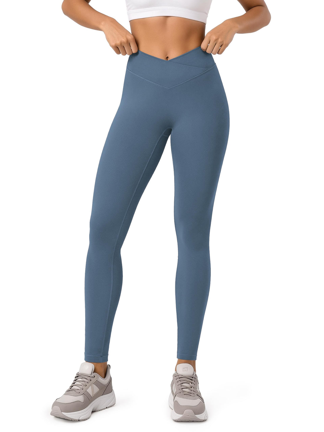ODODOS Hidden Scrunch Butt Lifting Crossover Leggings for Women - 25" / 27" / 29" No Front Seam High Waist Yoga Pants
