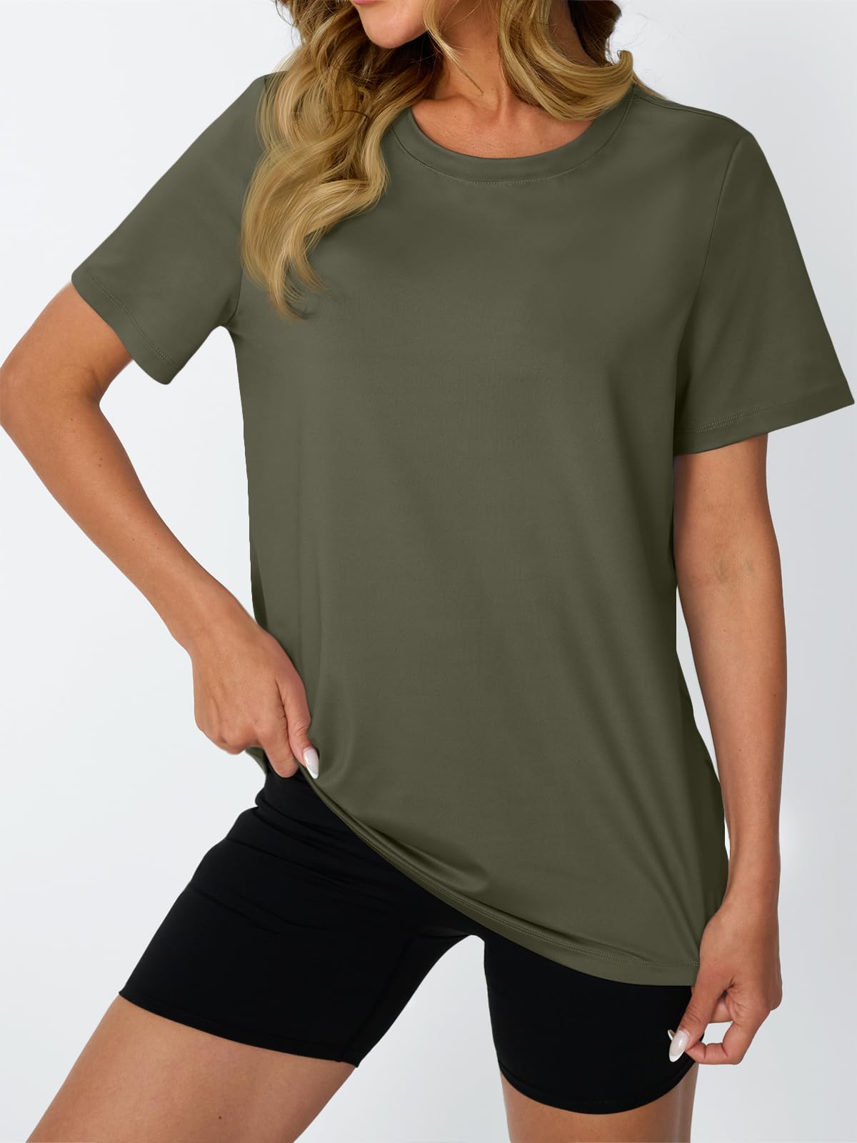AUTOMET Women's Workout Shirts Short Sleeve Tops for Running Hiking Gym Athletic