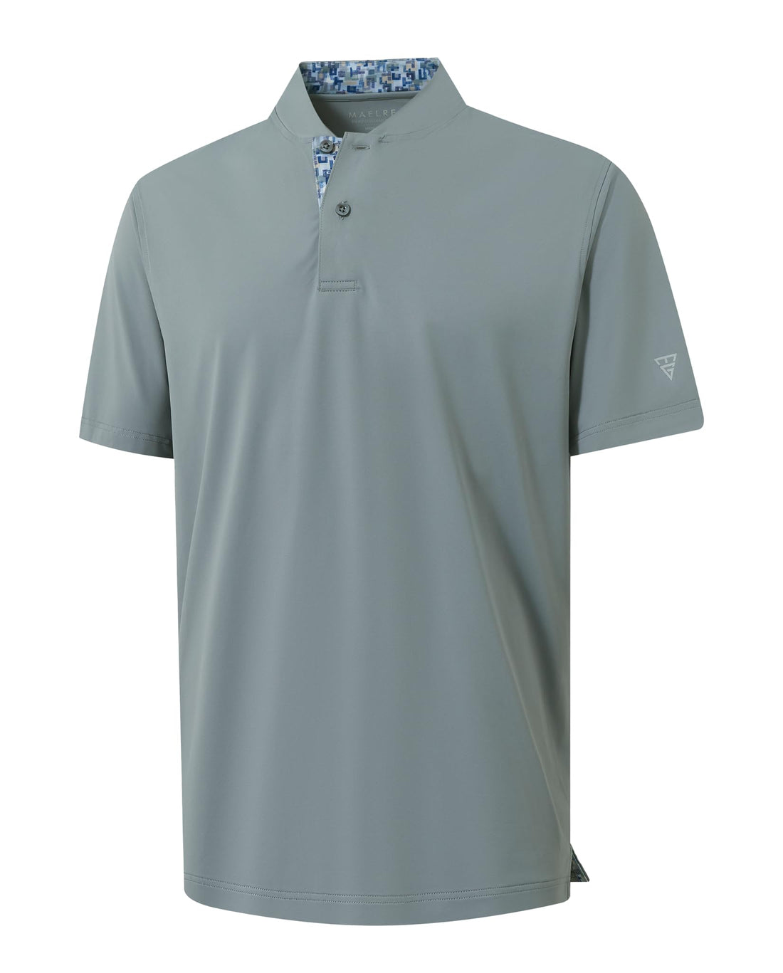 M MAELREG Mens Golf Shirts Collarless Performance Dry Fit Moisture Wicking Casual Solid Short Sleeve Henley Shirts for Men