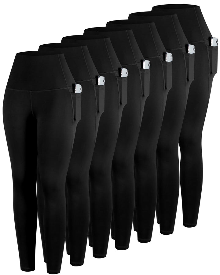 ATHVOTAR Leggings with Pockets for Women, 7 Packs High Waisted Workout Tummy Control Yoga Pants