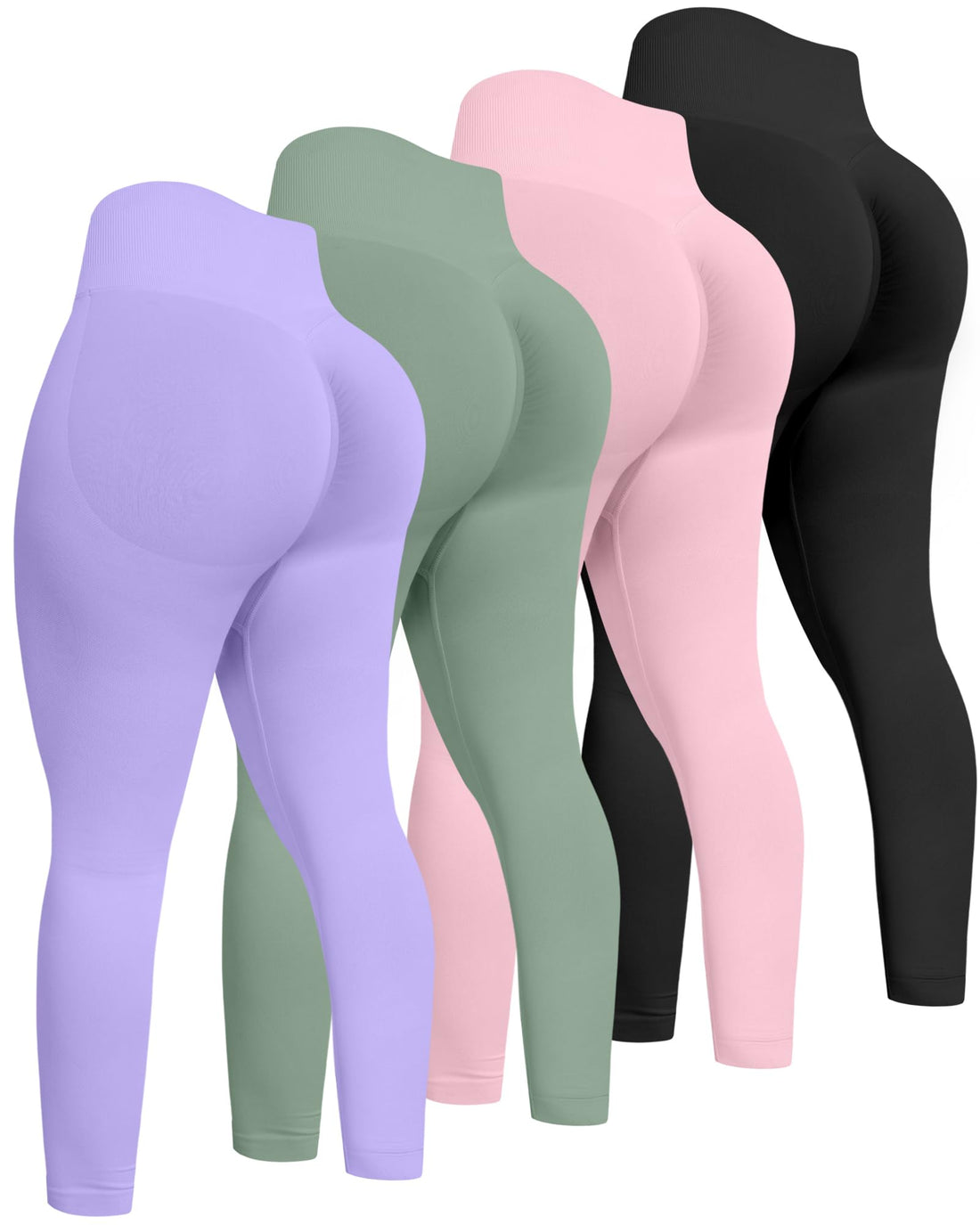 ATHVOTAR Workout Gym Leggings Women, High Waisted Seamless Butt Lifting Scrunch Butt Sports Leggings