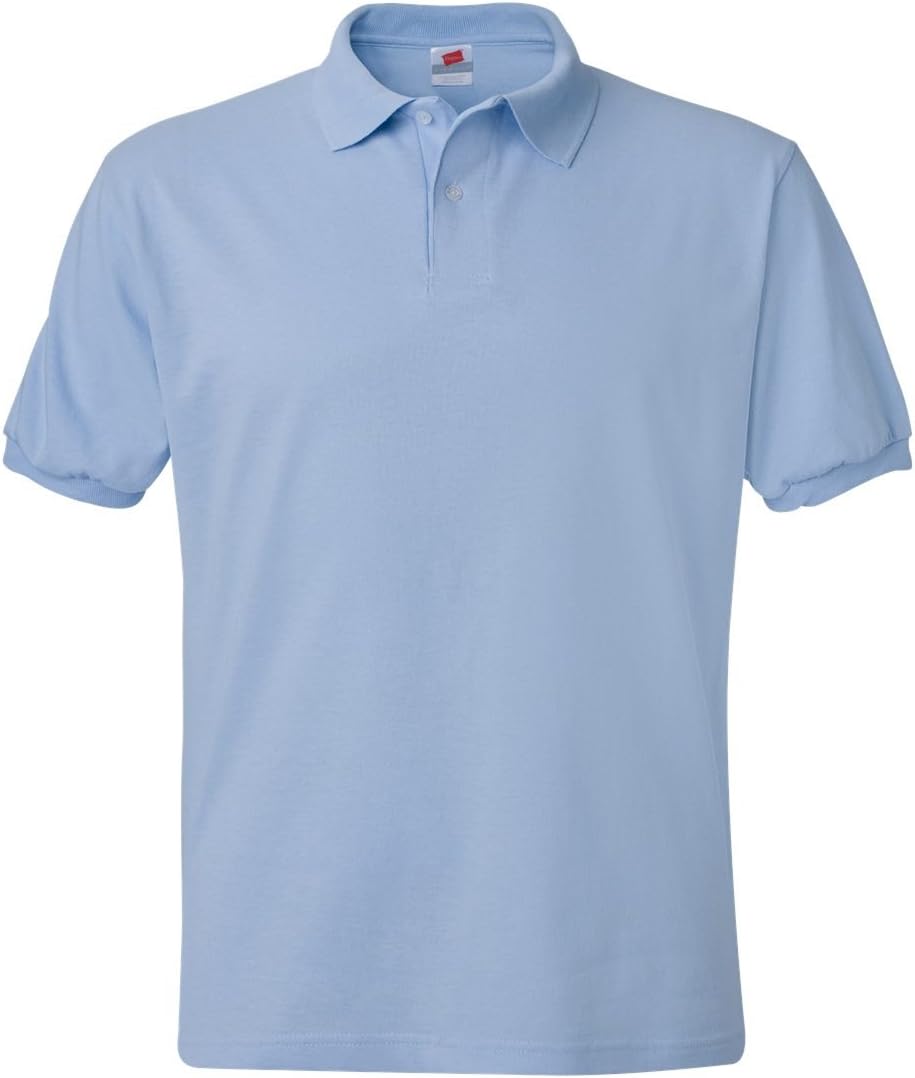 Hanes Mens EcoSmart Jersey Polo Shirt, Short-Sleeve Shirts for Men, T-Shirt, 2-Pack