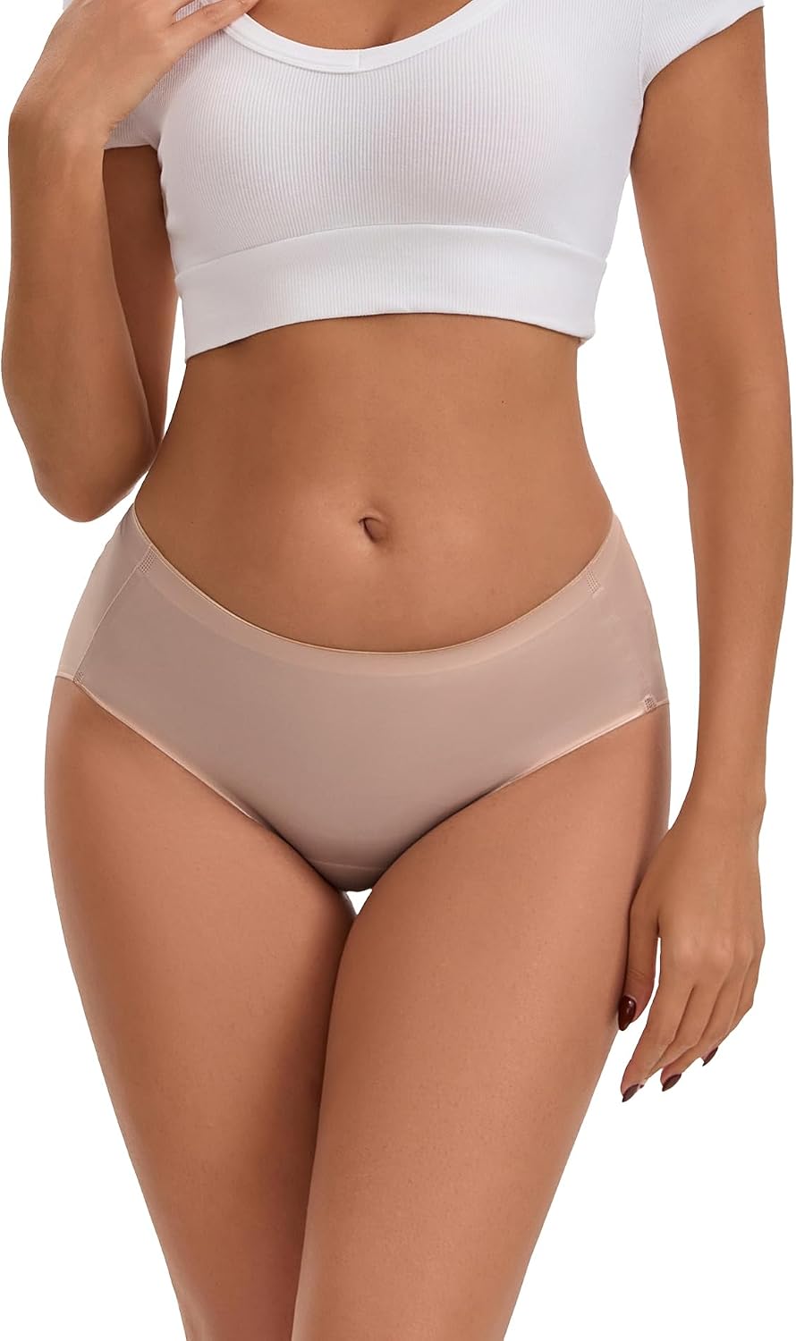 INNERSY Women's Seamless Underwear Silky Hipster 6-Pack