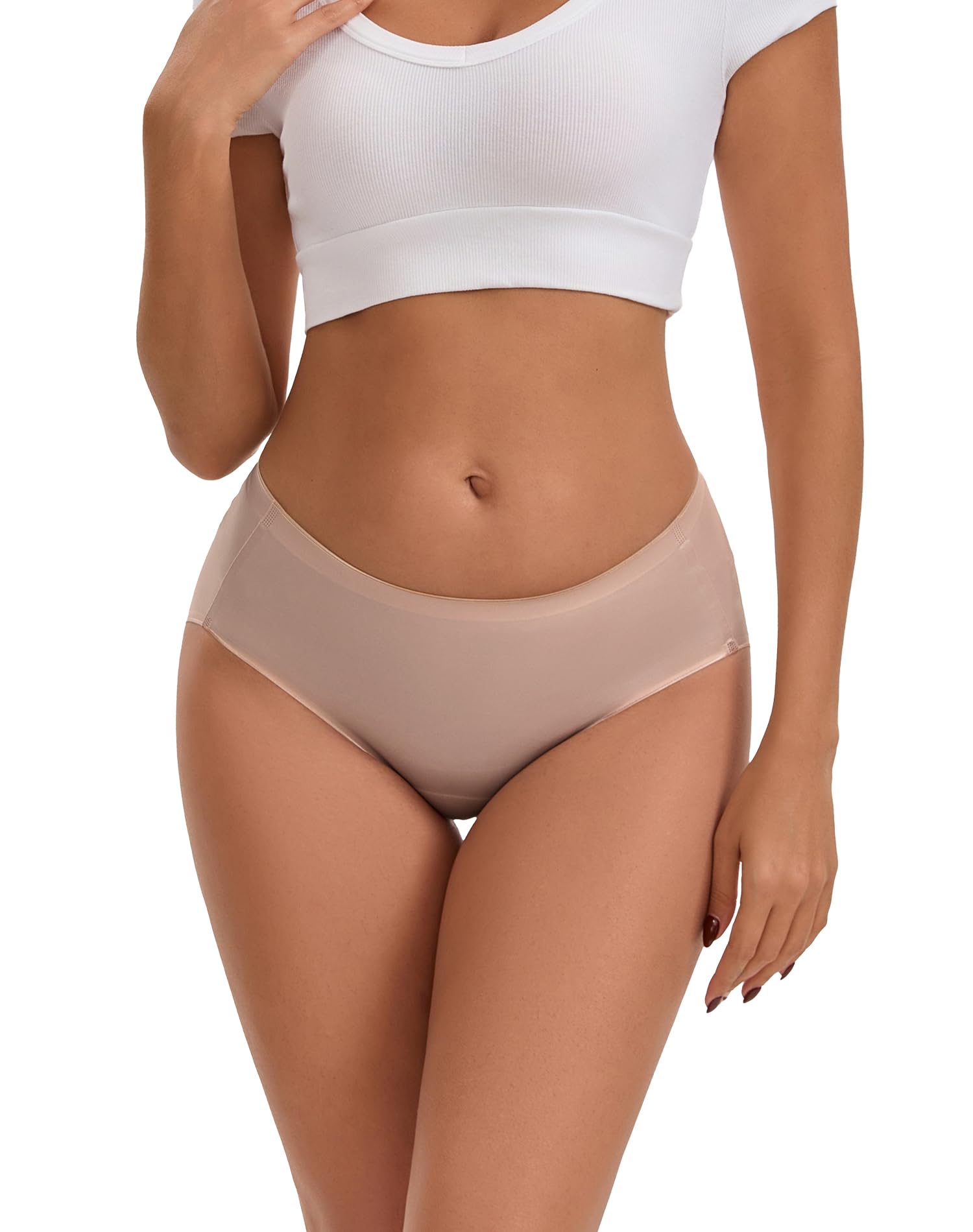 INNERSY Women's Seamless Underwear Silky Hipster 6-Pack
