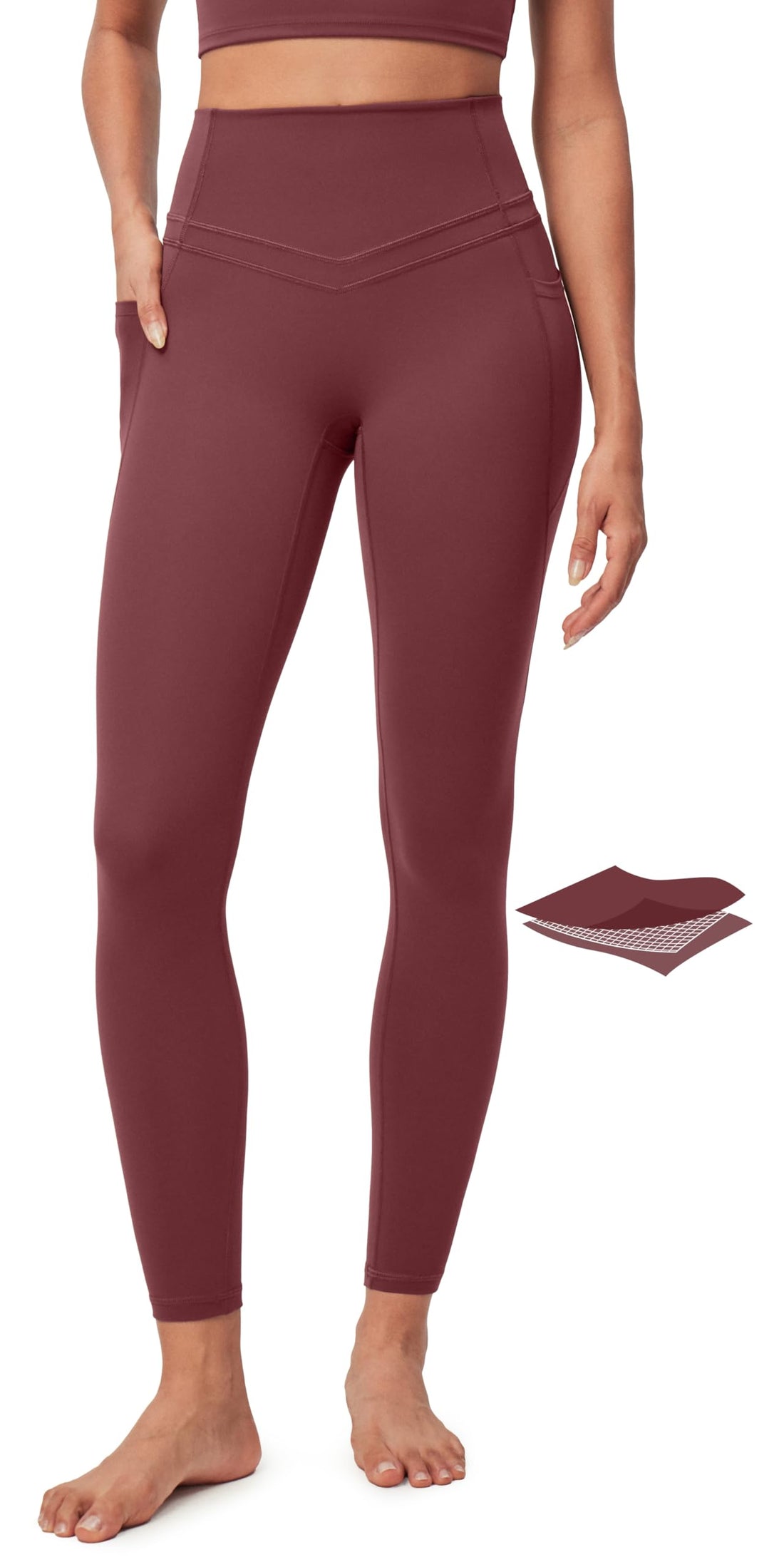 IUGA Compression Leggings with Pockets for Women Tummy Control Leggings No Front Seam Workout High Waist Yoga Pants