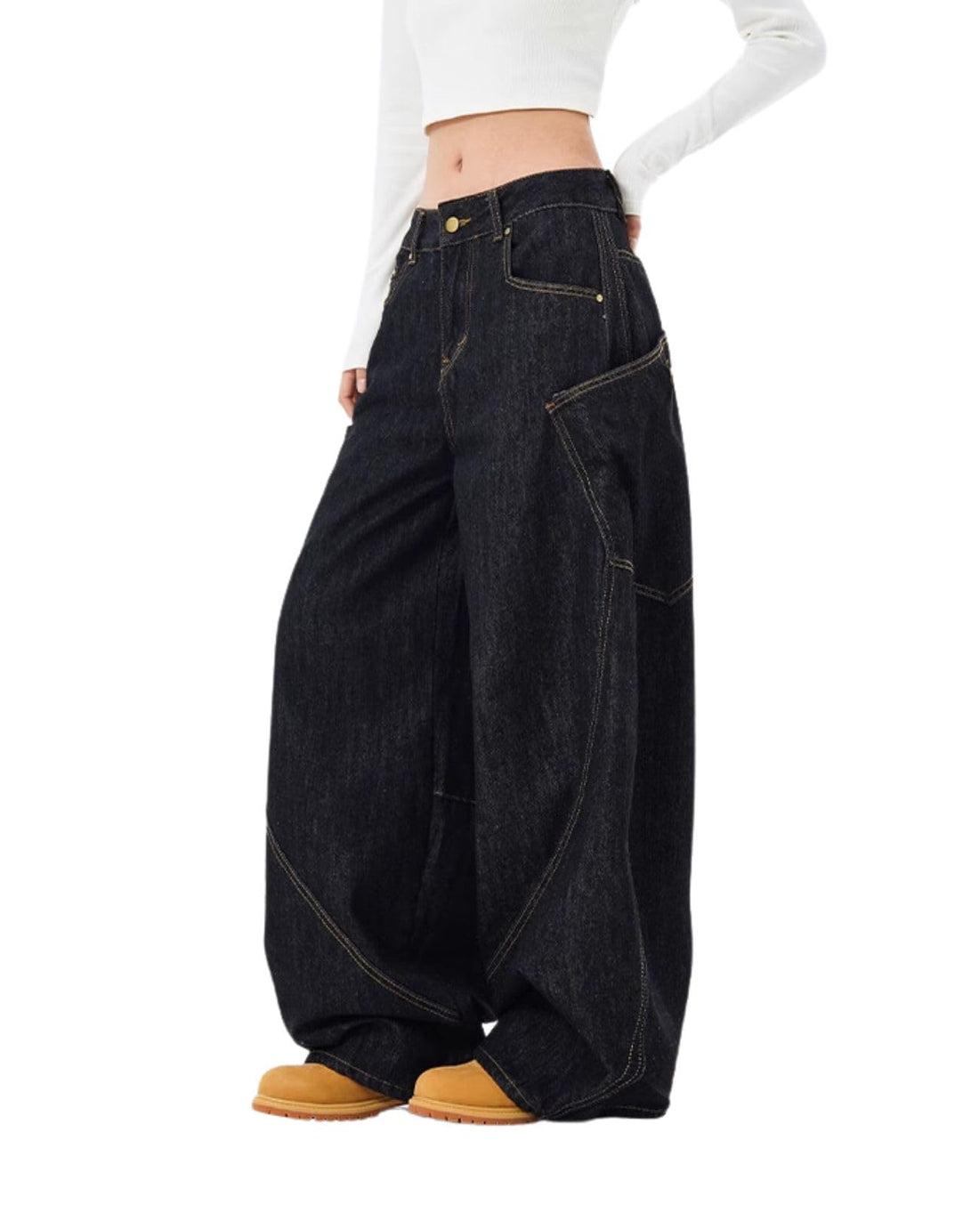 Baggy Jeans for Woman Men High Waisted Barrel Leg Jeans Casual Loose Denim Pants Streetwear Clothes