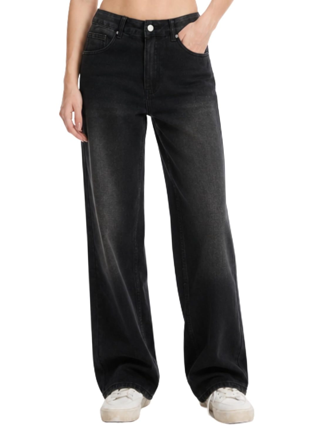 Straight Leg Jeans for Women Mid Waisted Casual Washed Vintage Loose Fit Boyfriend Jeans Denim Pants