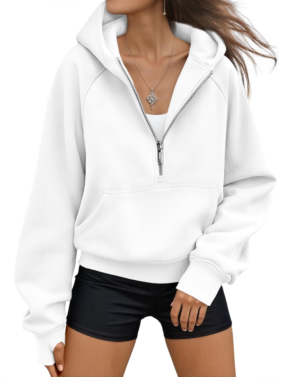 AUTOMET Womens Hoodies Half Zip Up Casual Comfort Fall Clothes 2026 | Fleece lined, hooded, jackets with pockets, travel airport Outfits, y2k sweatshirts, cute loung wear, winter sweaters