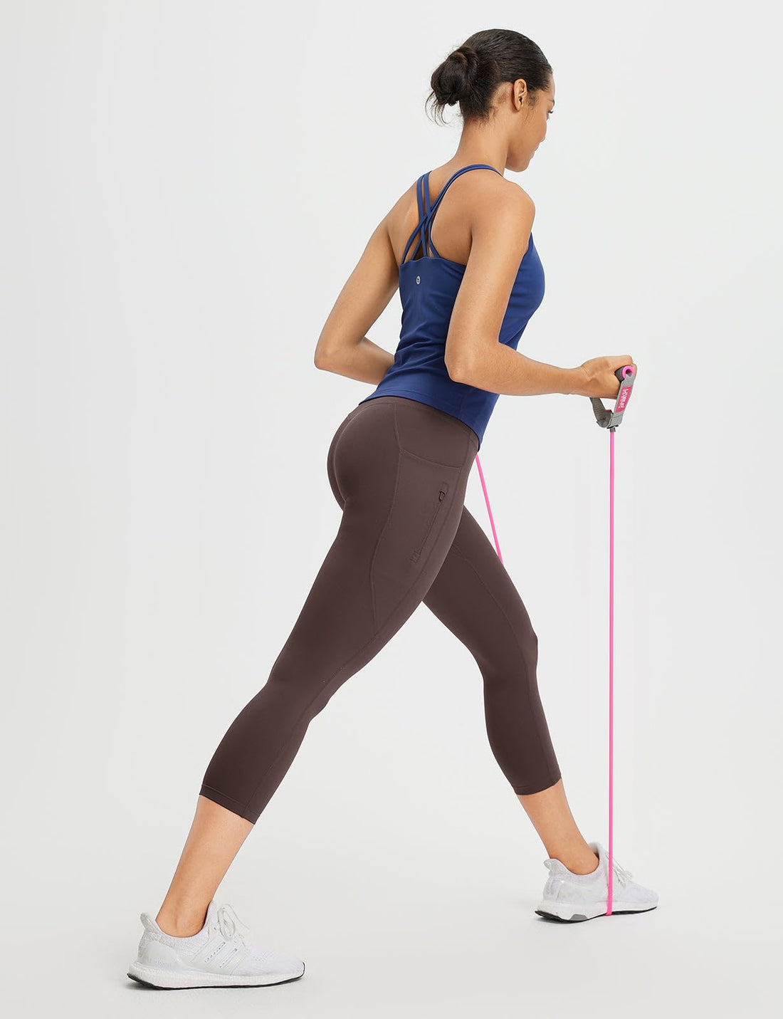 baleaf Women's Capri Leggings with 3 Pockets Tummy Control 21" Inseam Workout Capris Yoga Pants