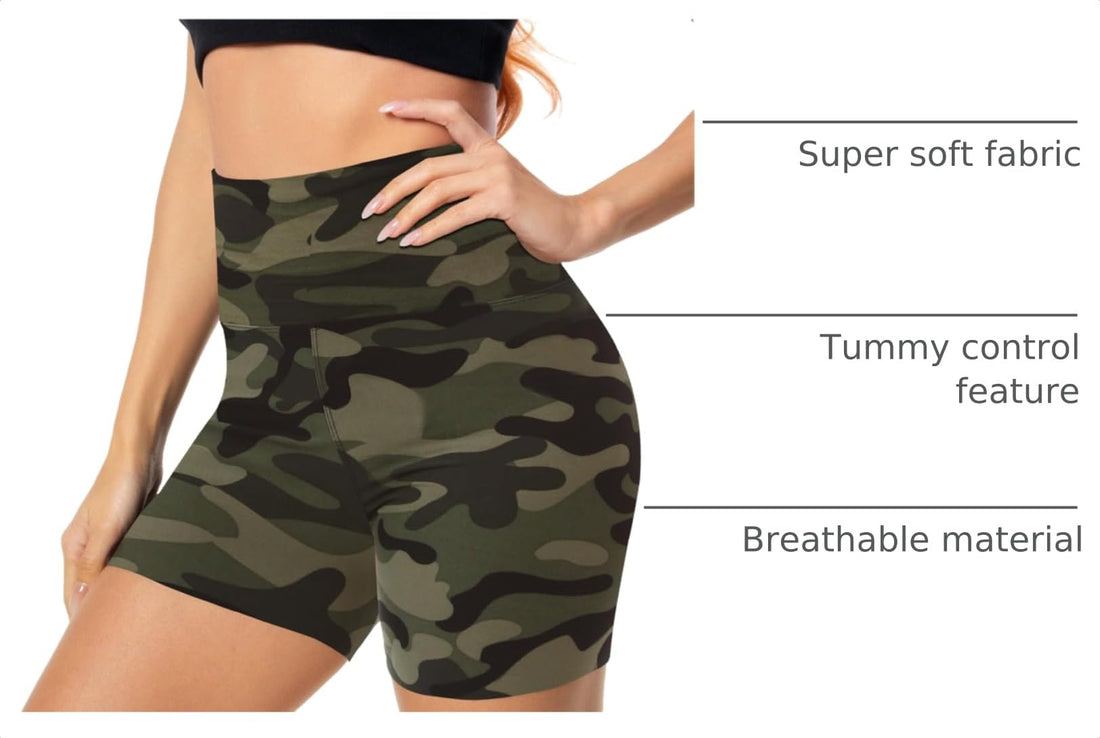 FULLSOFT High Waisted Biker Shorts for Women-5" Tummy Control Fitness Athletic Workout Running Yoga Gym Shorts