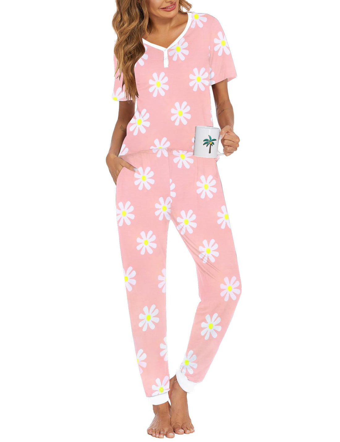 Ekouaer Pajamas for Women Set 2 Piece Fall Sleepwear with Pockets