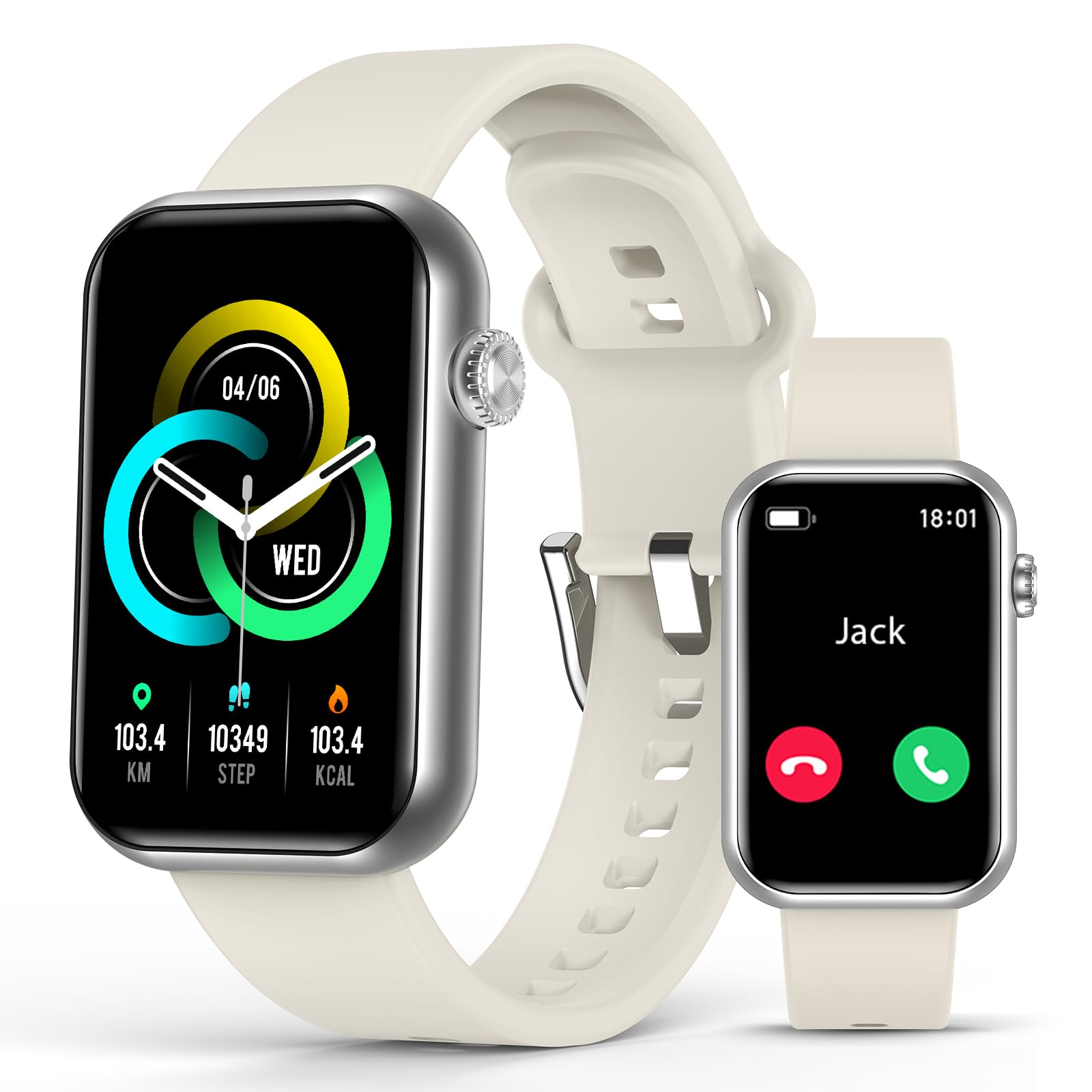 Smart Watch Fitness Tracker, Bluetooth Call, 24/7 Health Monitor for Women