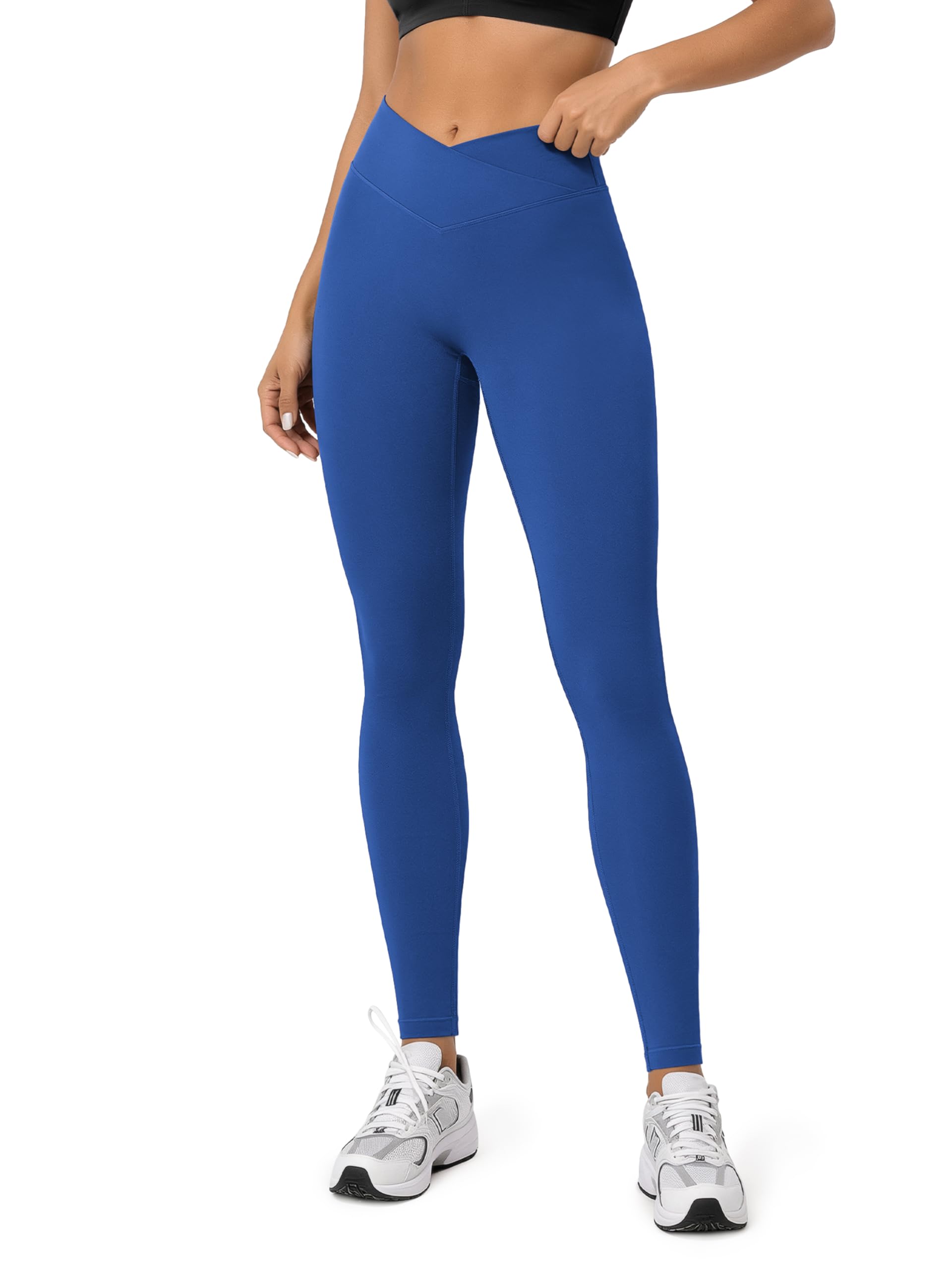 ODODOS Hidden Scrunch Butt Lifting Crossover Leggings for Women - 25" / 27" / 29" No Front Seam High Waist Yoga Pants