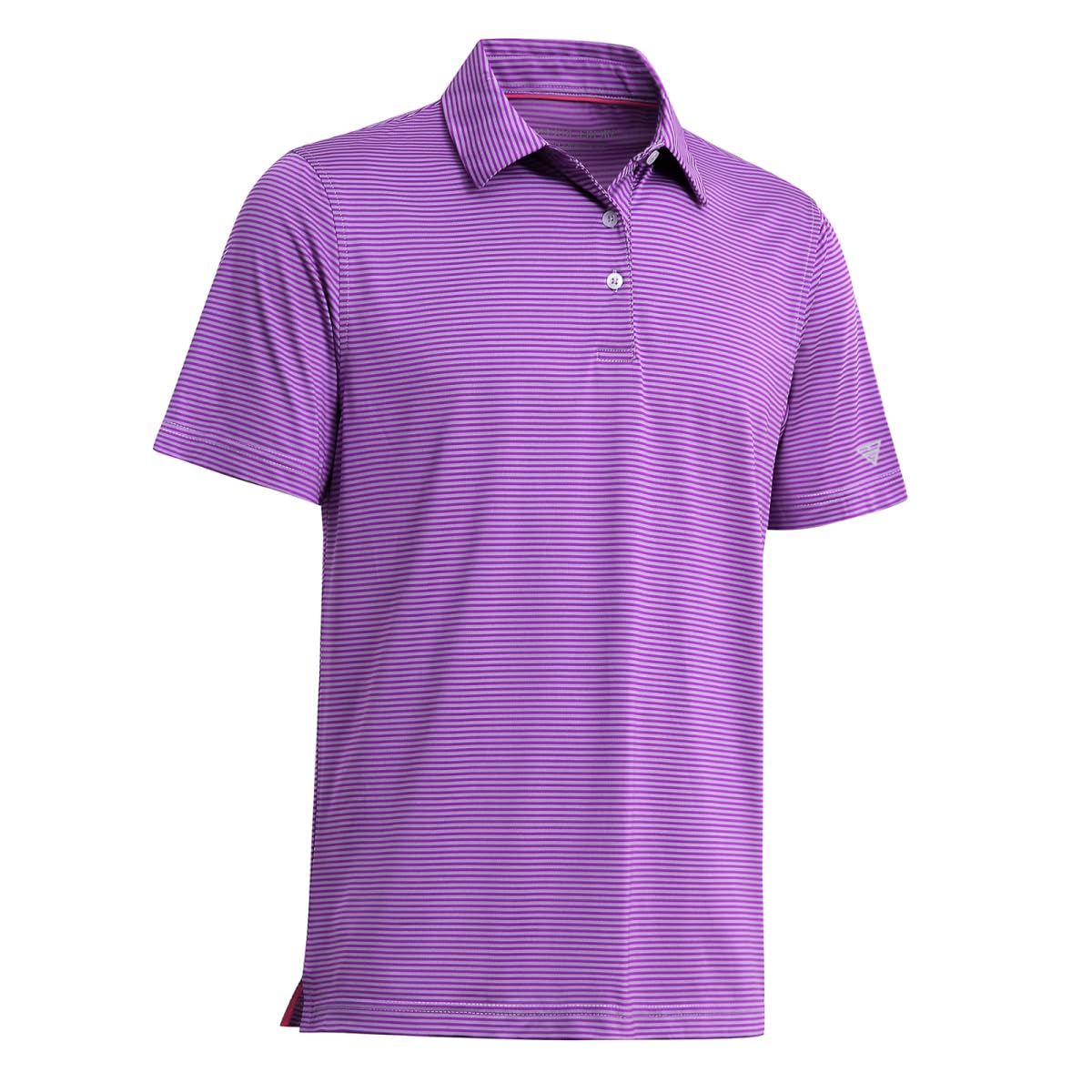 Men's Golf Polo Shirts Short Sleeve Striped Performance Moisture Wicking Dry Fit Golf Shirts for Men