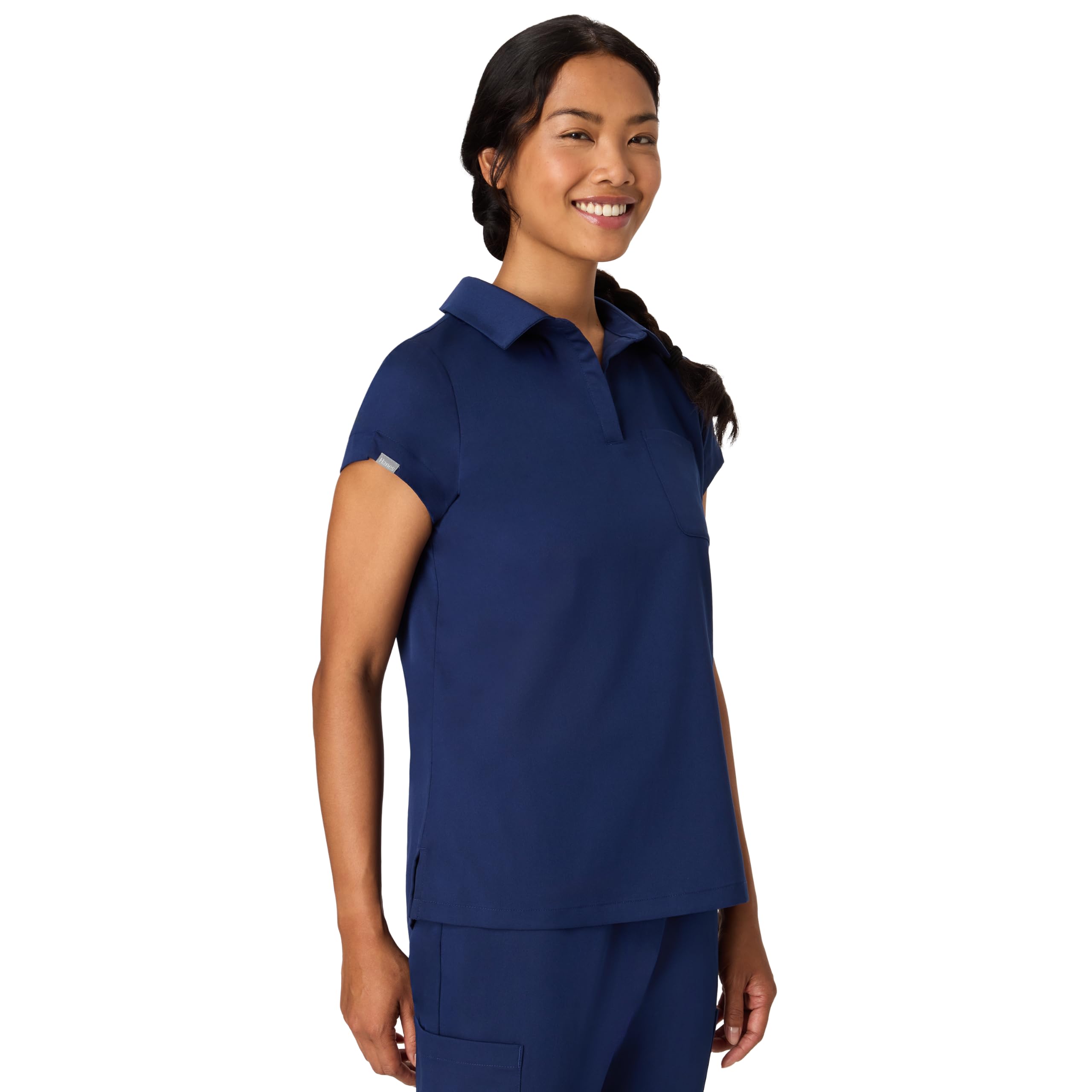 Hanes Women's Scrubs Top, Premium Polo V-Neck Moisture-Wicking Odor Control Women's Shirt