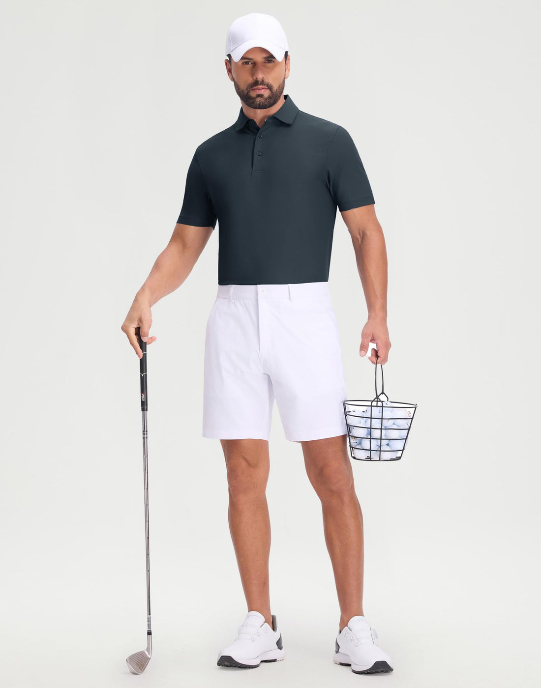M MAELREG Golf Shirts for Men Dry Fit Waffle Textured Collared Short Sleeve Moisture Wicking Casual Sports Mens Polo Shirts