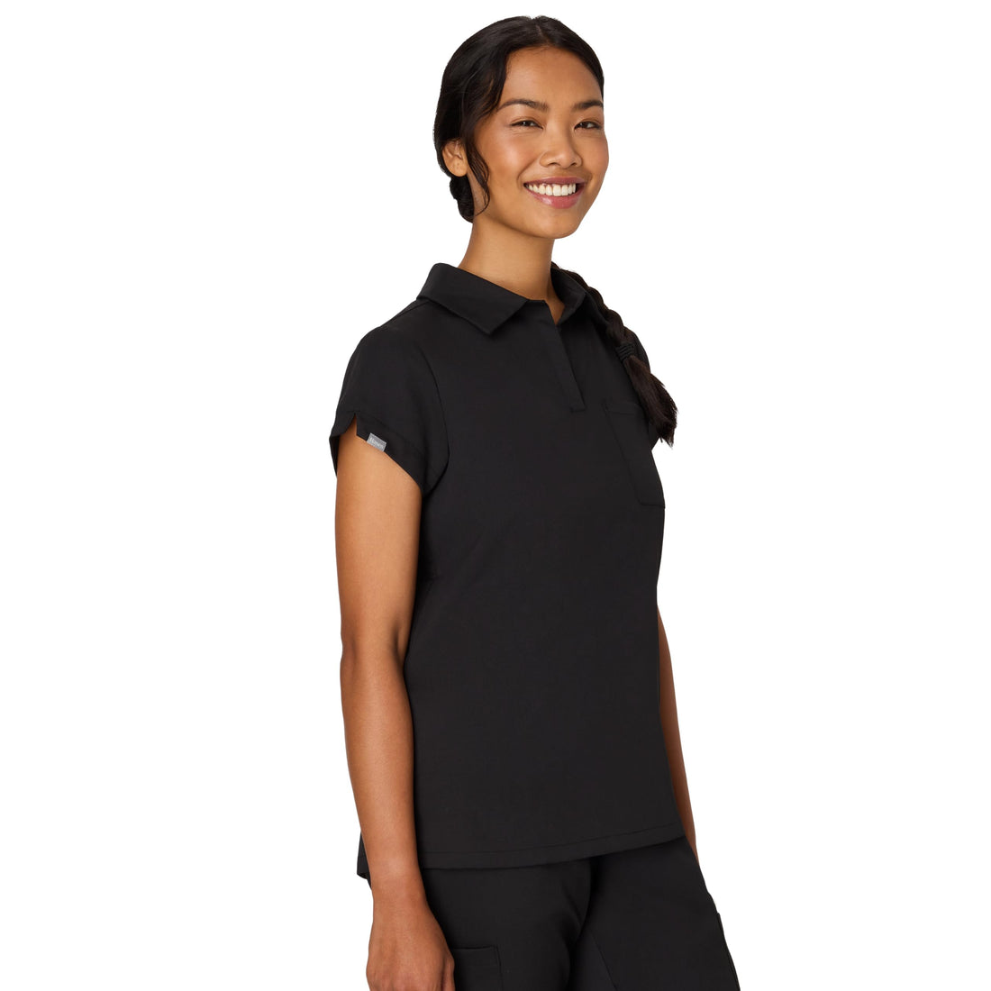 Hanes Women's Scrubs Top, Premium Polo V-Neck Moisture-Wicking Odor Control Women's Shirt