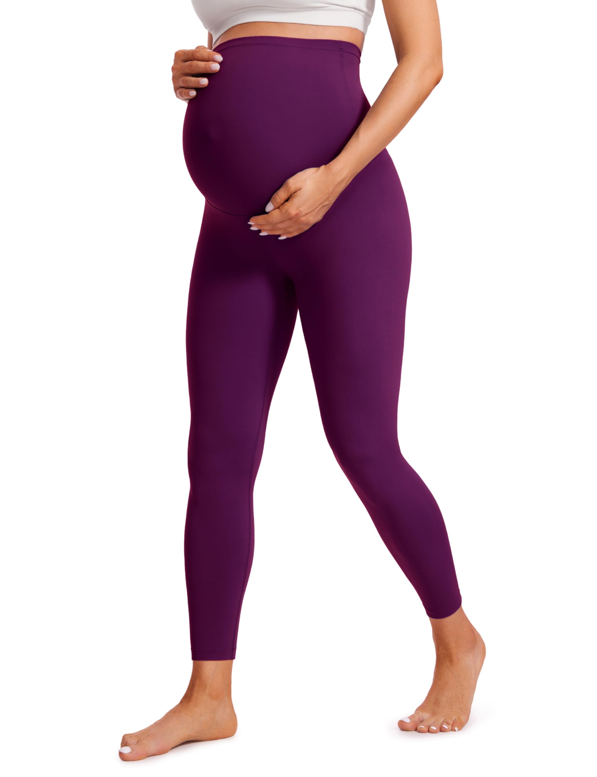 CRZ YOGA Maternity Leggings 25" | Butterluxe, Extremely Soft, Gentle Compression, Yoga, Super High Rise, U-shaped Belly, Pregnancy and Postpartum