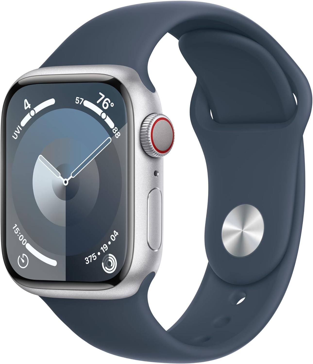 Apple Watch Series 9 [GPS 45mm] Midnight Aluminum Case with Midnight Sport Band M/L (Renewed)