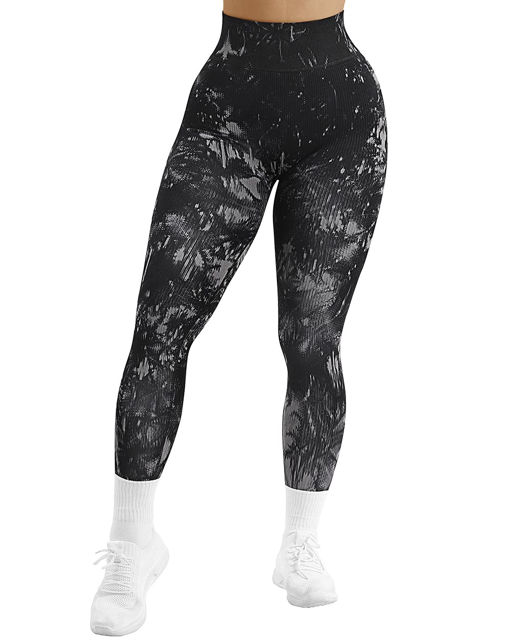 SUUKSESS Women Ribbed Seamless Leggings High Waisted Workout Gym Yoga Pants