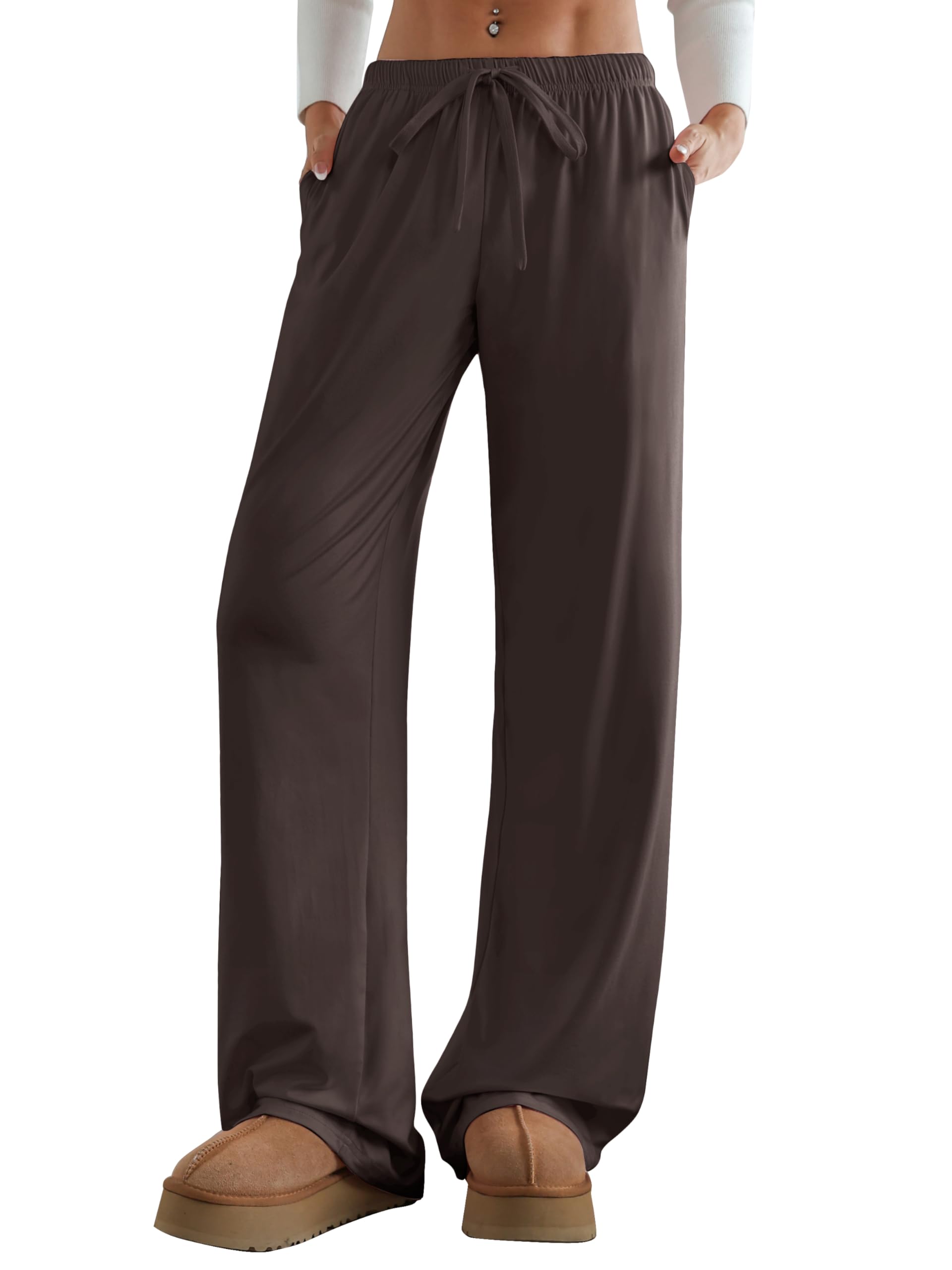 Women's Wide Leg Lounge Pants with Pockets 22/30 Inseam