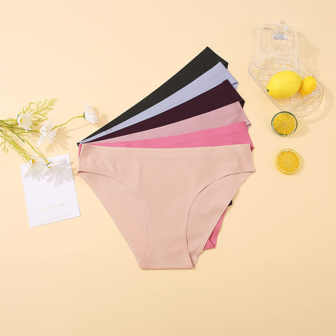 FINETOO 12Pack Womens Seamless Underwear No Show Cheeky Panties Invisibles Briefs Soft Stretch Bikini Hipster XS-XL