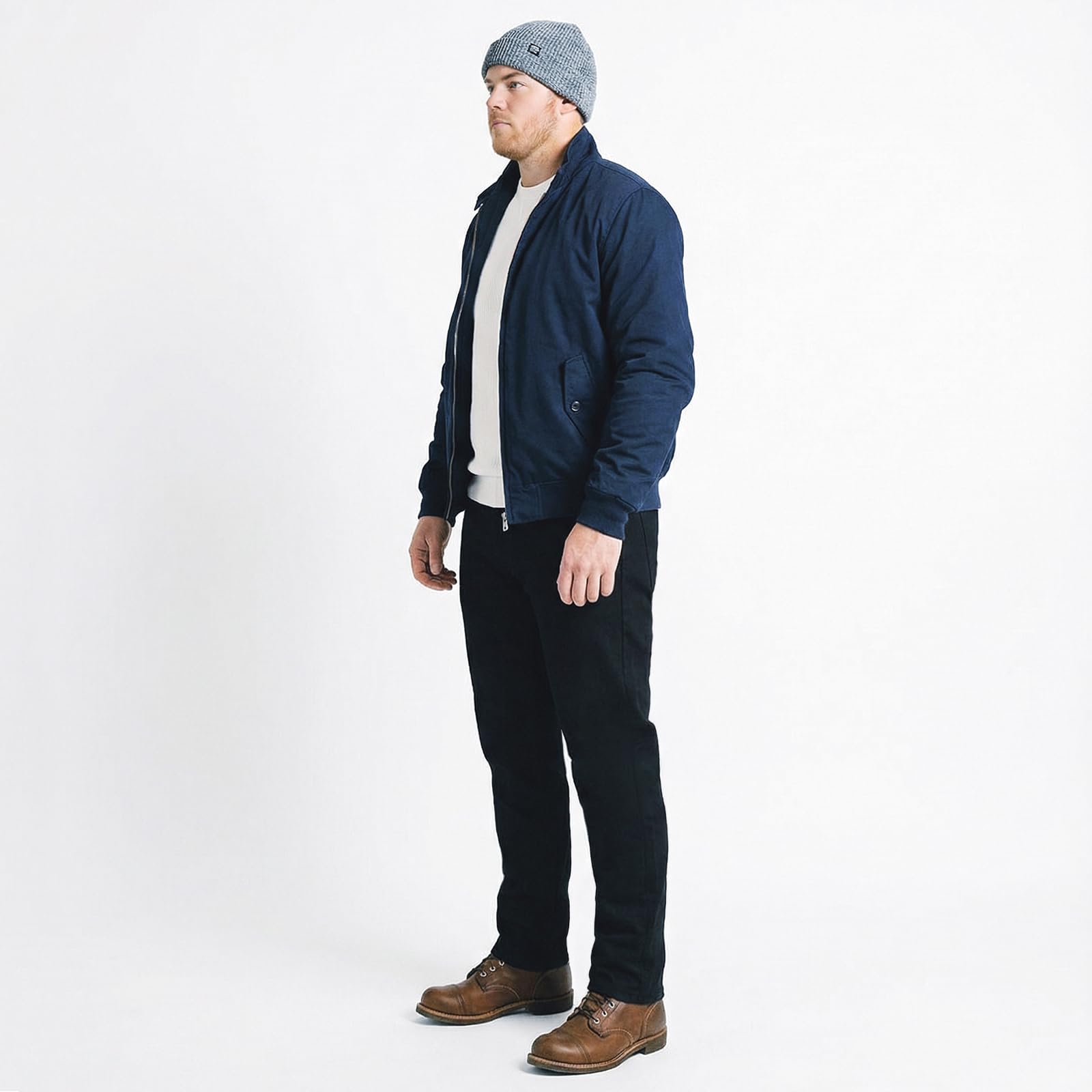 Fleece Lined Jeans Men Winter Stretch Denim Warm Pants Loose Casual Jeans
