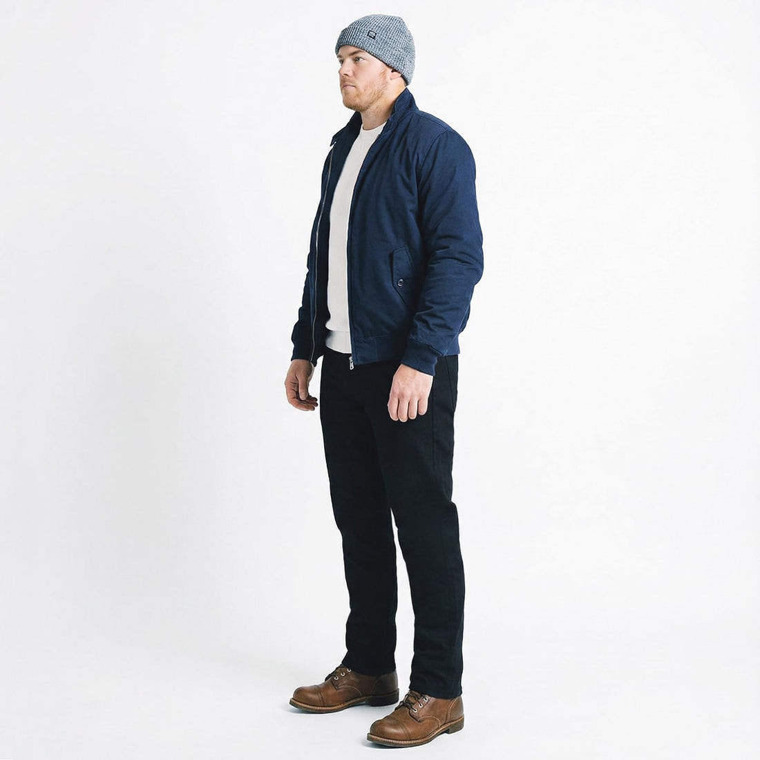 Fleece Lined Jeans Men Winter Stretch Denim Warm Pants Loose Casual Jeans