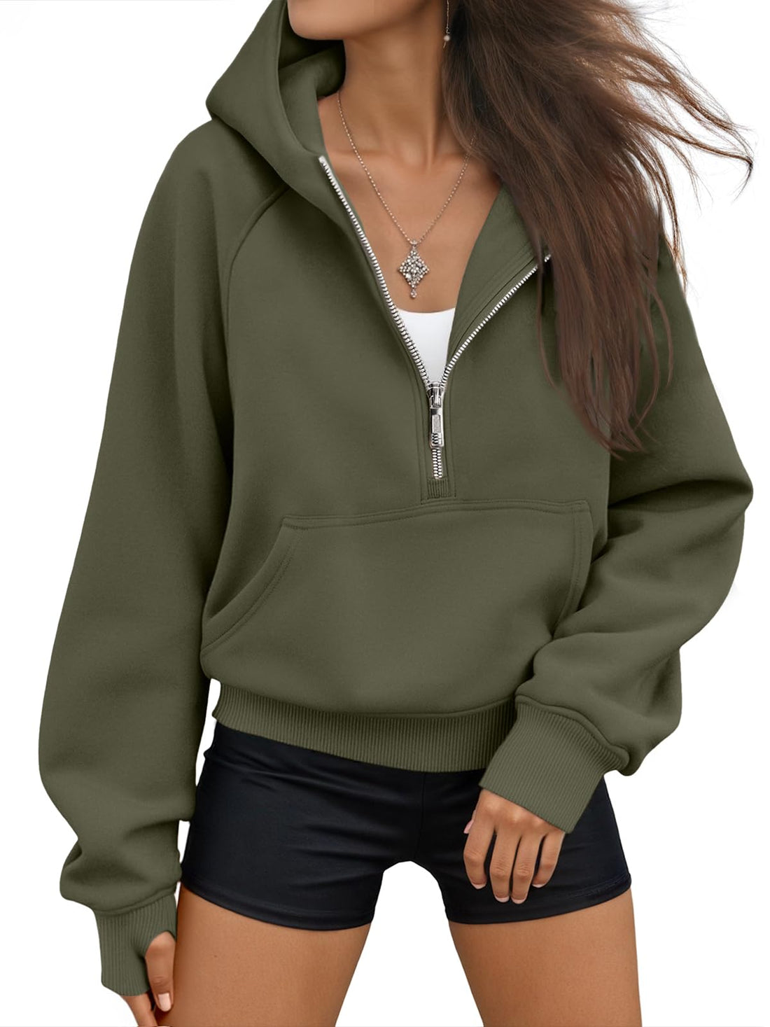 AUTOMET Womens Hoodies Half Zip Up Casual Comfort Fall Clothes 2026 | Fleece lined, hooded, jackets with pockets, travel airport Outfits, y2k sweatshirts, cute loung wear, winter sweaters