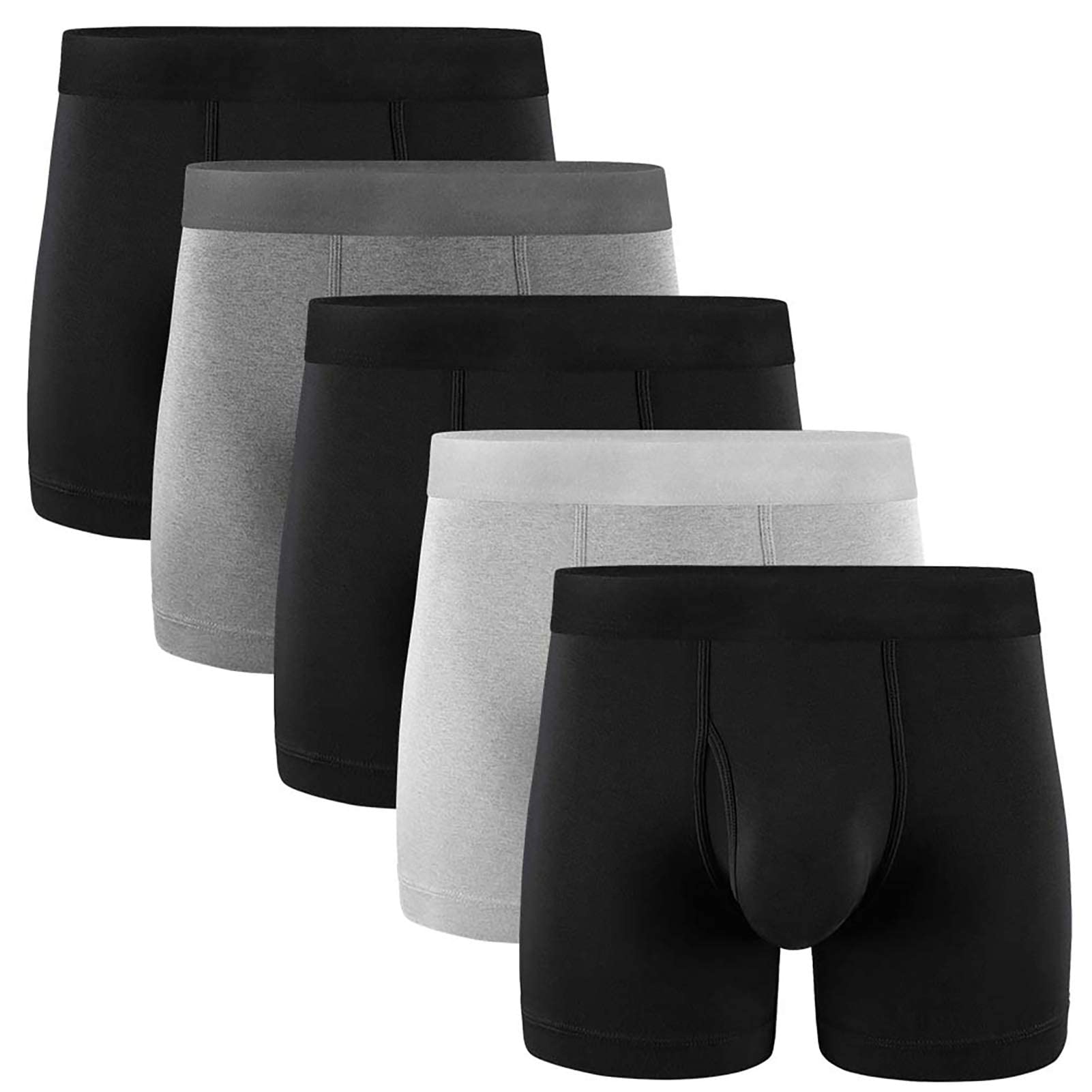 5Mayi Men's Underwear Boxer Briefs Cotton Regular Long Mens Boxer Briefs Underwear Men Pack S M L XL XXL