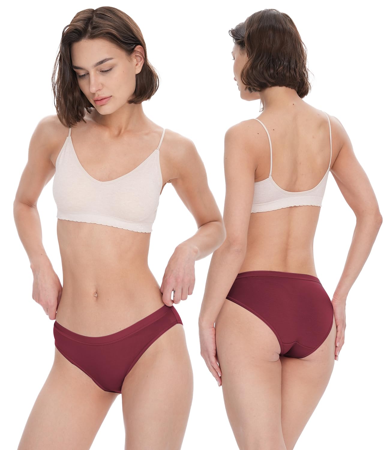 BAMBOO COOL Womens Underwear Bikini Underpants Hipster Ladies Panties Soft Stretch Breathable Panties for Women, 5-Pack