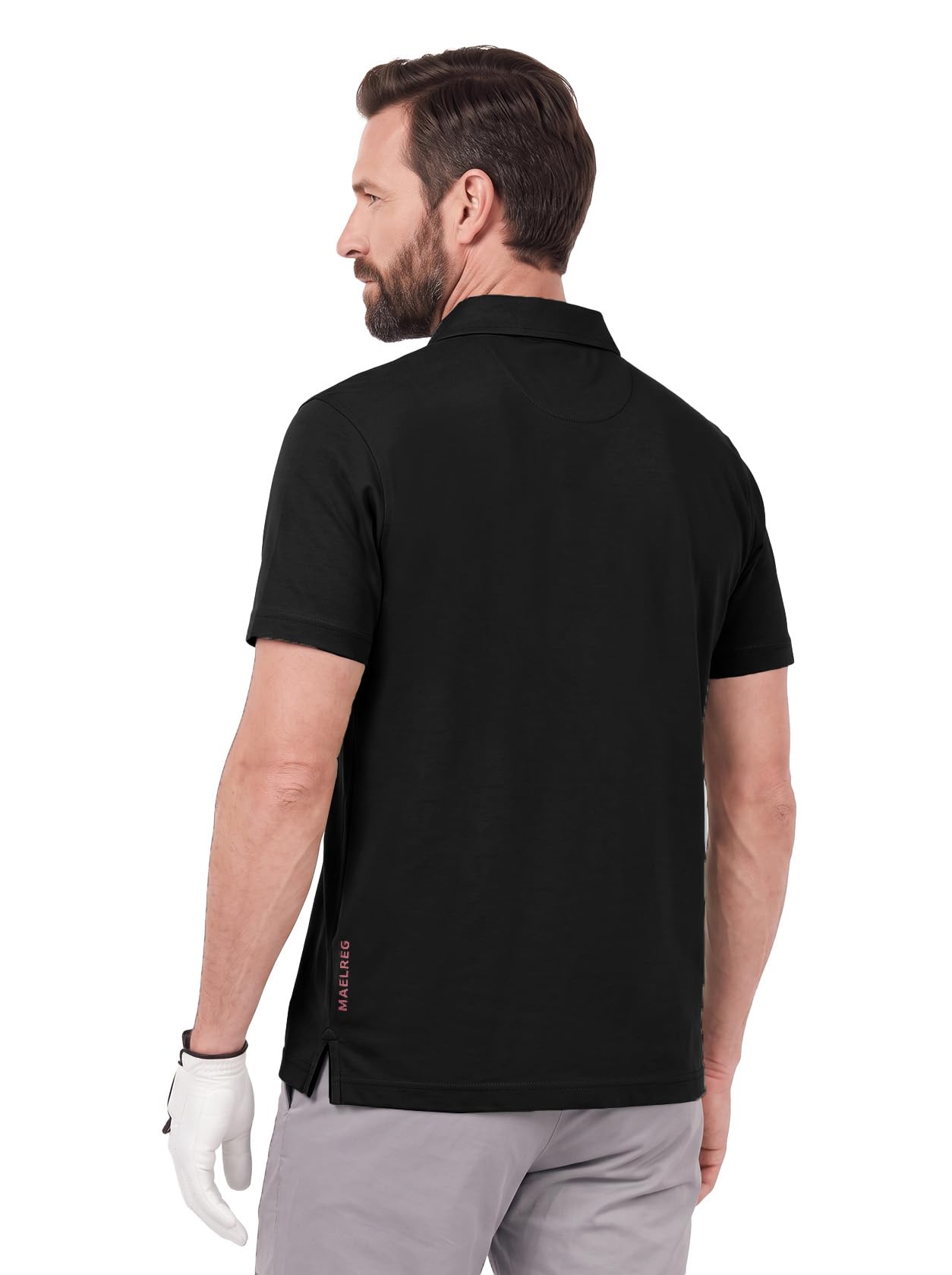 M MAELREG Mens Golf Shirt Short Sleeve Moisture Wicking Slim Fit Performance Casual Roma Knit Golf Polo Shirts for Men