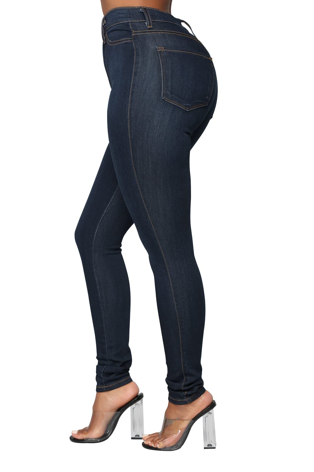 KUNMI Womens Classic High Waisted Skinny Stretch Butt Lifting Jeans Slim Fit Denim Pants