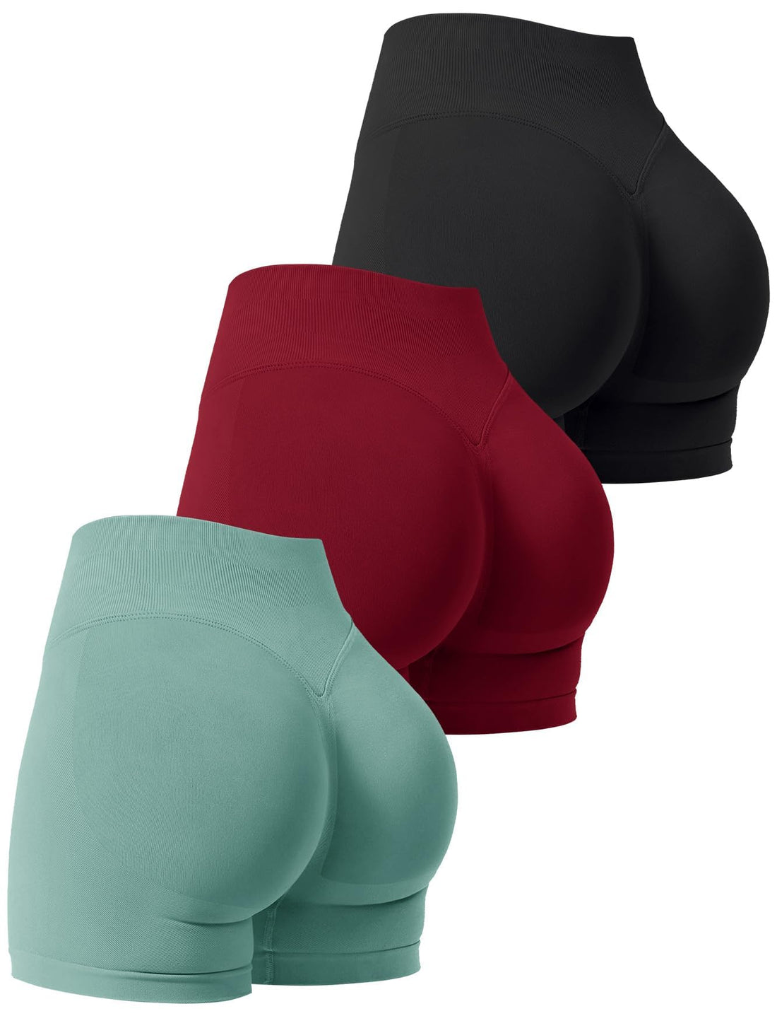3 Pack Workout Gym Shorts Women Scrunch Butt Lifting Seamless High Waist Yoga Booty Shorts for Women