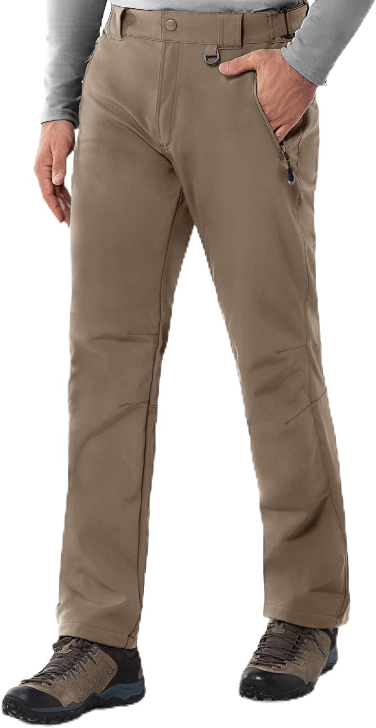 33,000ft Men's Winter Snow Ski Fleece Lined Pants Warm Waterproof Softshell Insulated for Snowboard Outdoor Work Hiking