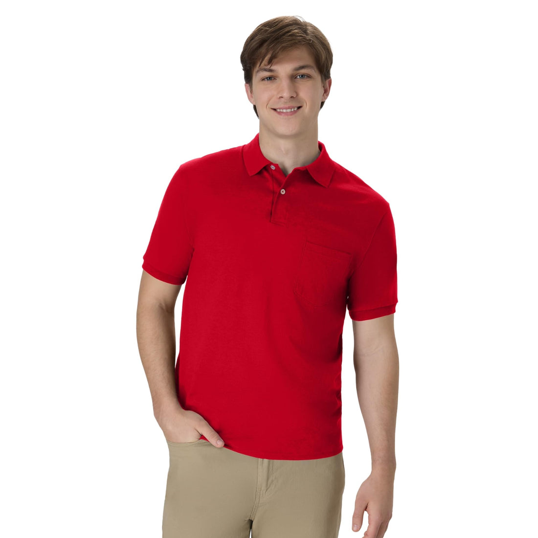Hanes Men's Short Sleeve Jersey Pocket Polo (Pack of 2)